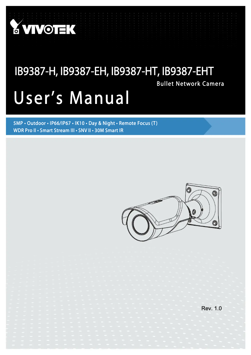 Page 1 de la notice Manuel utilisateur Vivotek IB9387-EHT