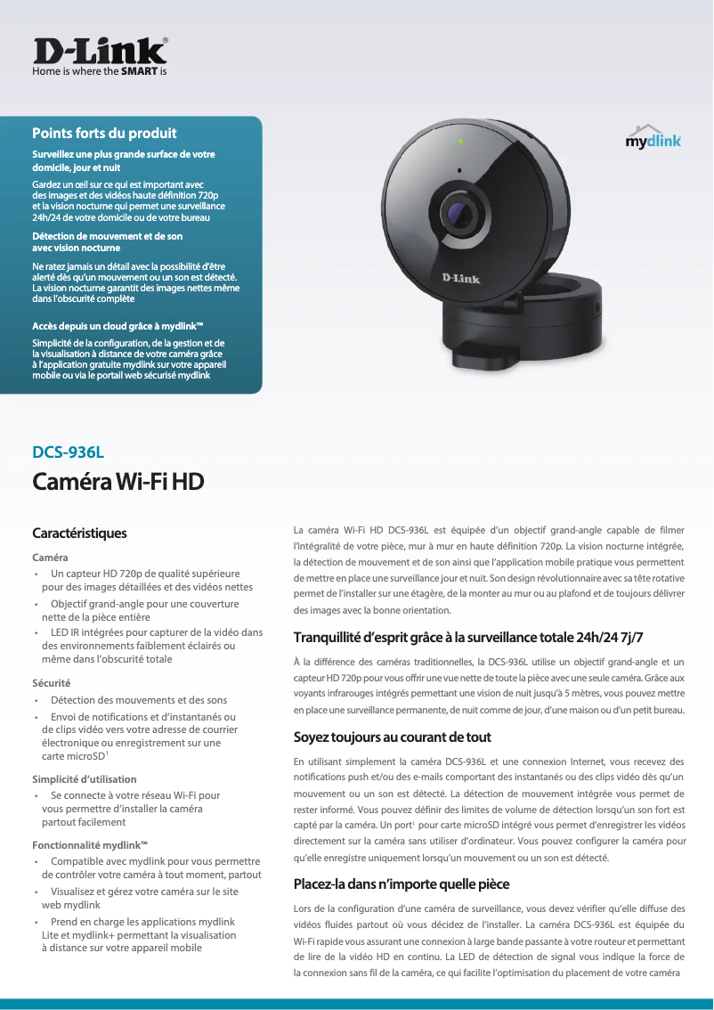 Image de la première page du manuel de l'appareil DCS-936L