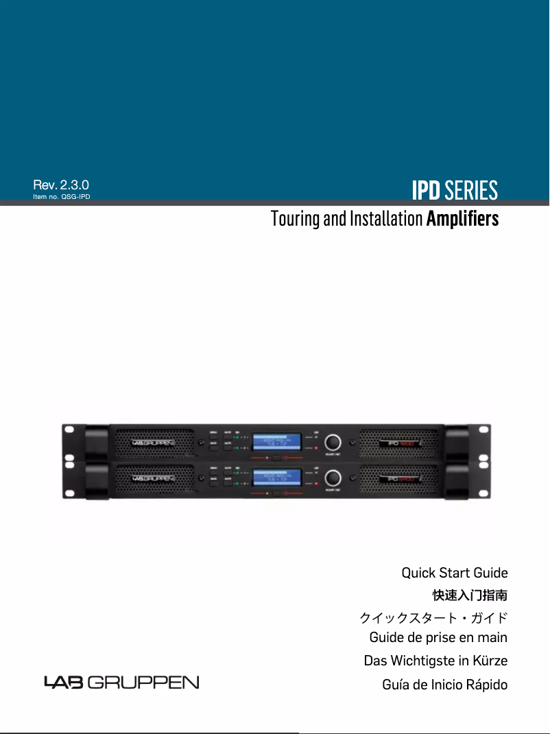 Page n°1 - Guide de démarrage rapide Lab Gruppen IPD 2400