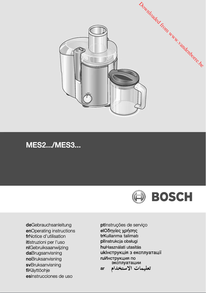 Page 1 of the manual User Manual Bosch MES25GO