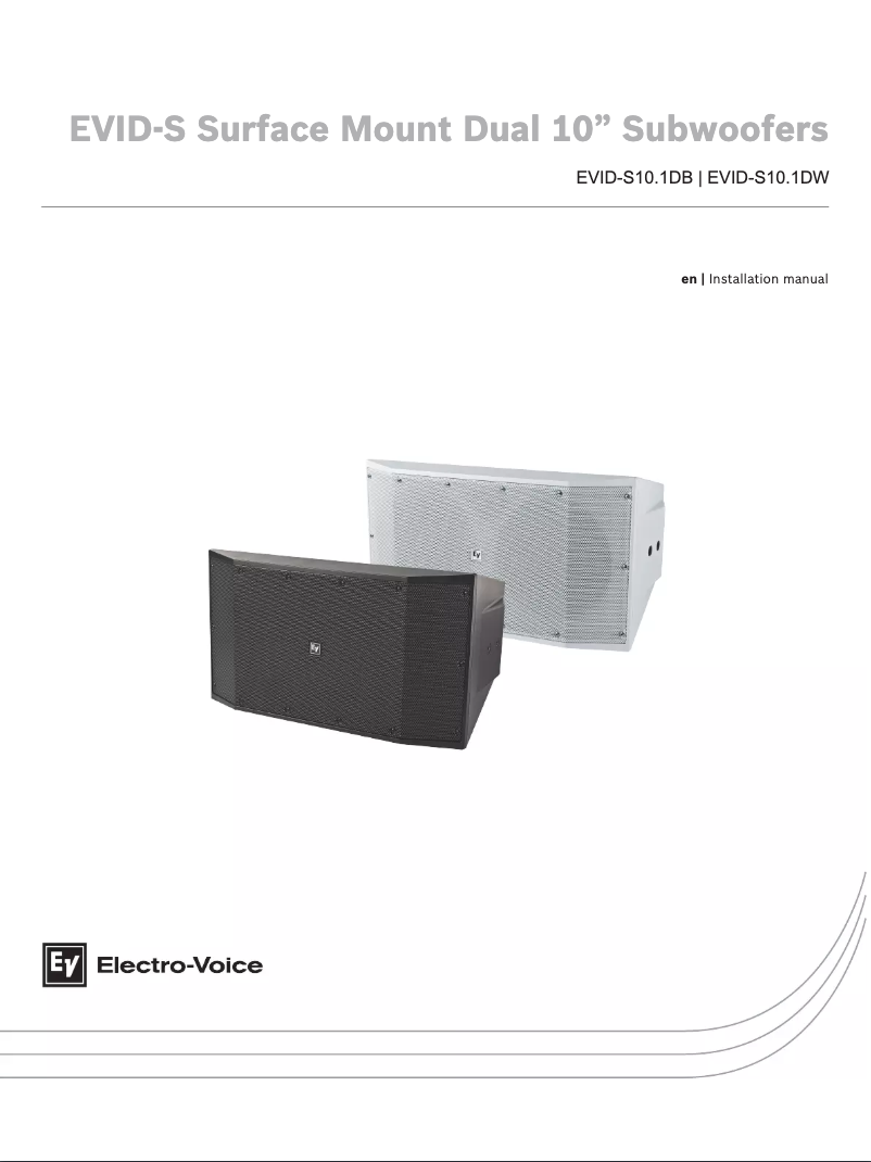 Page 1 de la notice Manuel utilisateur Electro-Voice EVID-S10.1D
