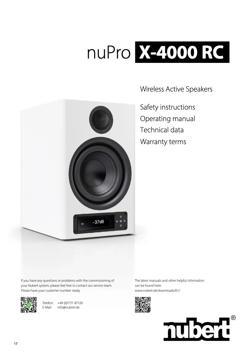 Image de la première page du manuel de l'appareil nuPro XS-4000 RC