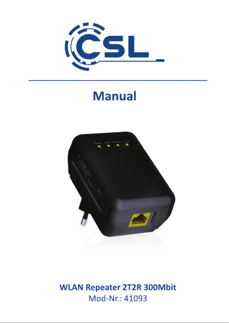 Page 1 of the manual User Manual CSL 300959