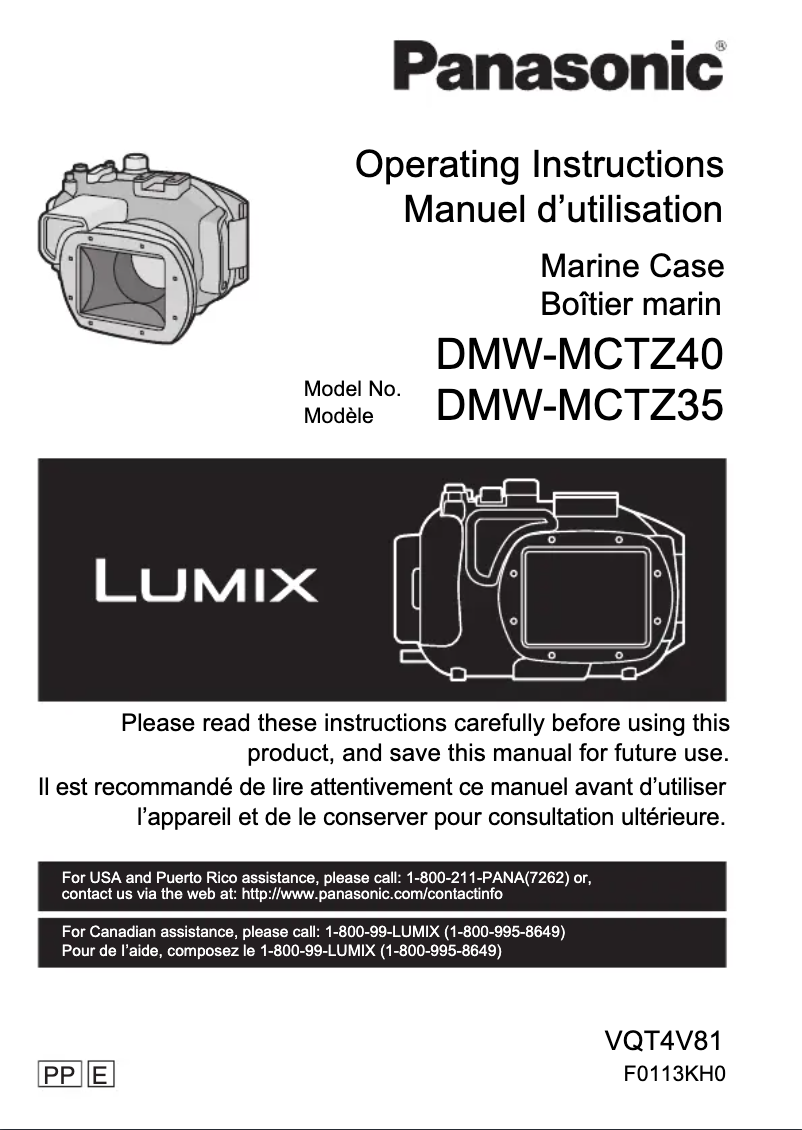 Page n°1 - Manuel utilisateur Panasonic Lumix DMW-MCTZ40E