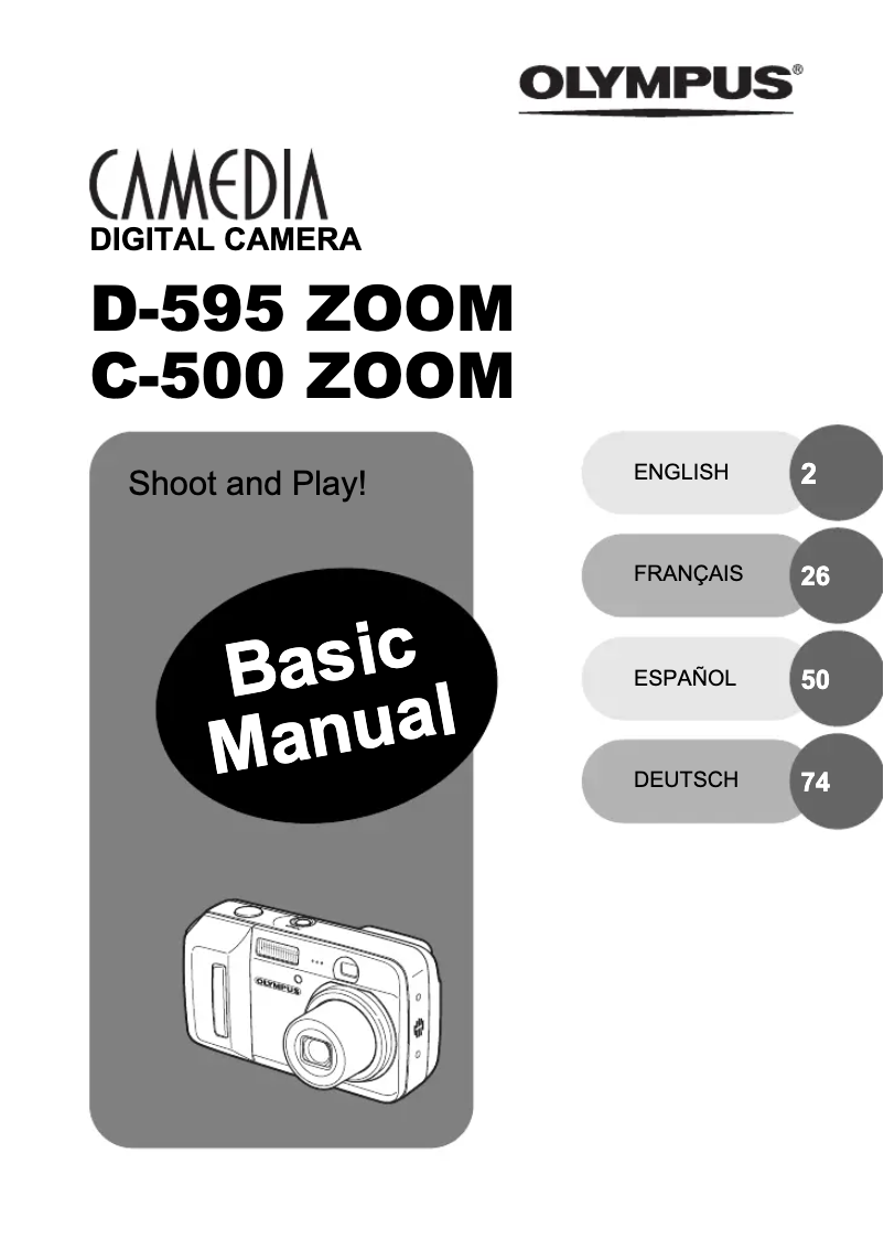 Image de la première page du manuel de l'appareil Camedia C-500 Zoom