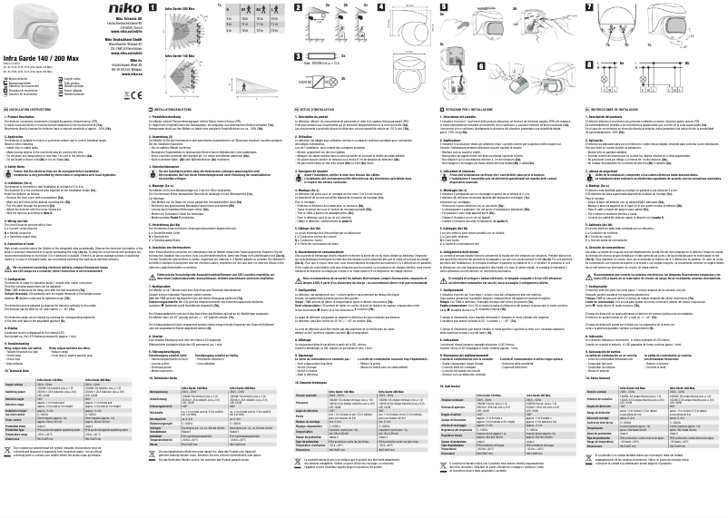Page 1 de la notice Manuel utilisateur Niko Infra Garde 200 Max