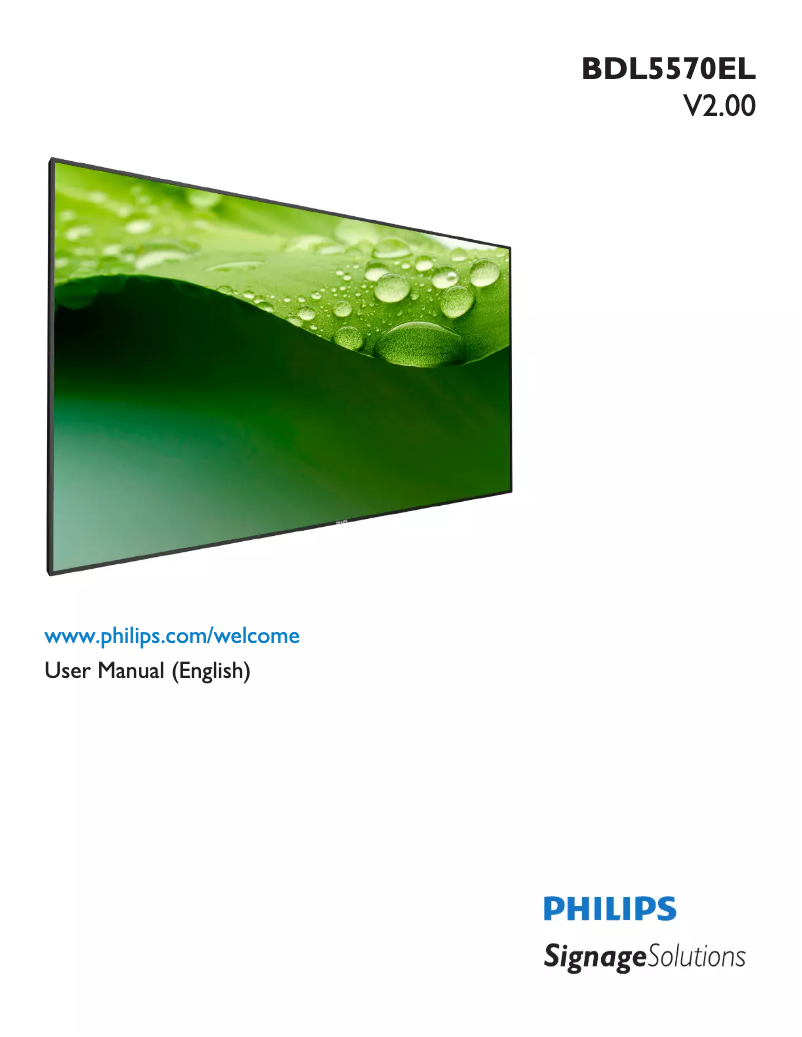 Imagen de la primera página del manual del dispositivo Signage Solutions BDL5570EL