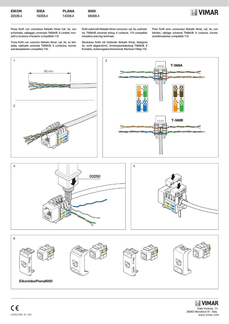 Page n°1 - Manuel utilisateur Vimar 14339.4.SL