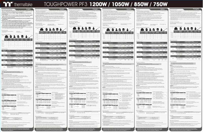 Image de la première page du manuel de l'appareil Toughpower PF3 Platinum