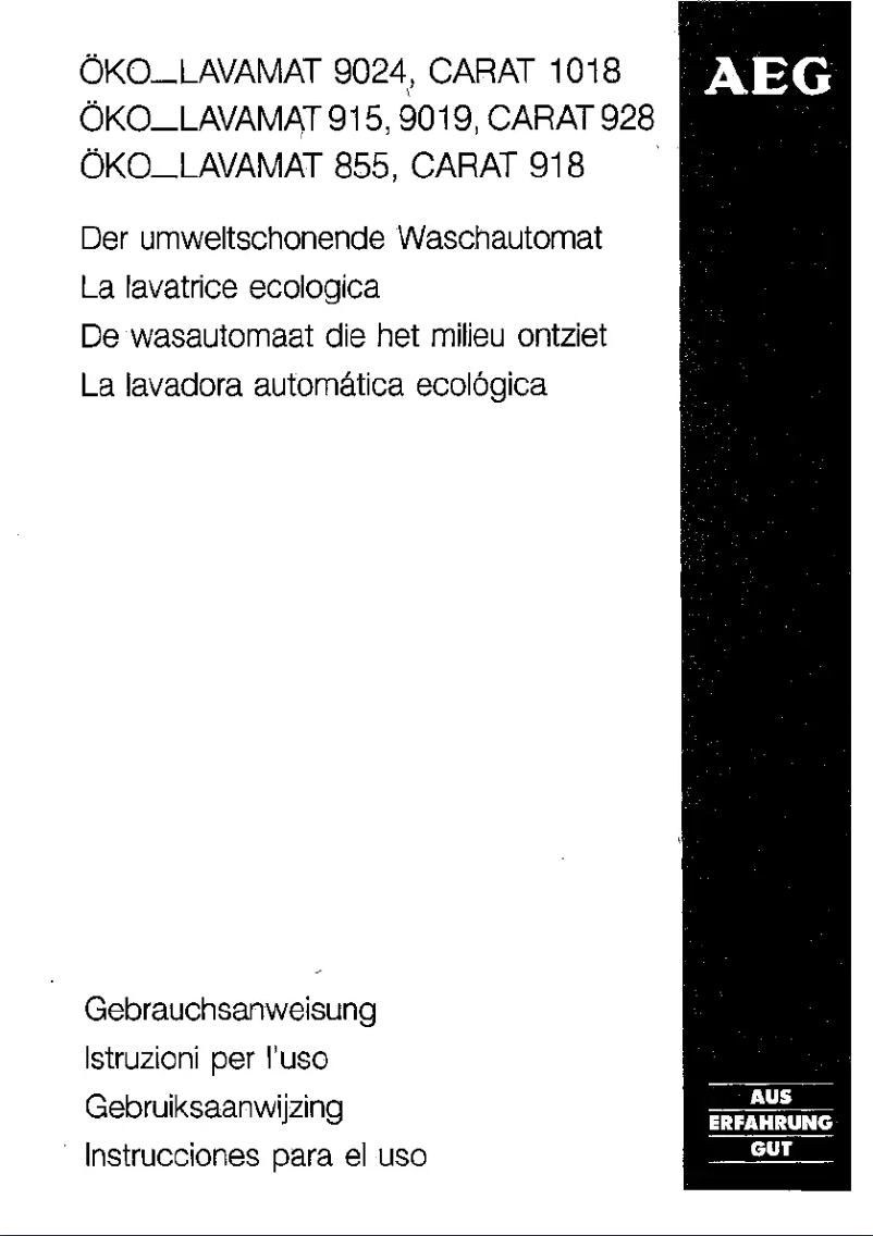 Imagen de la primera página del manual del dispositivo Lavamat 928