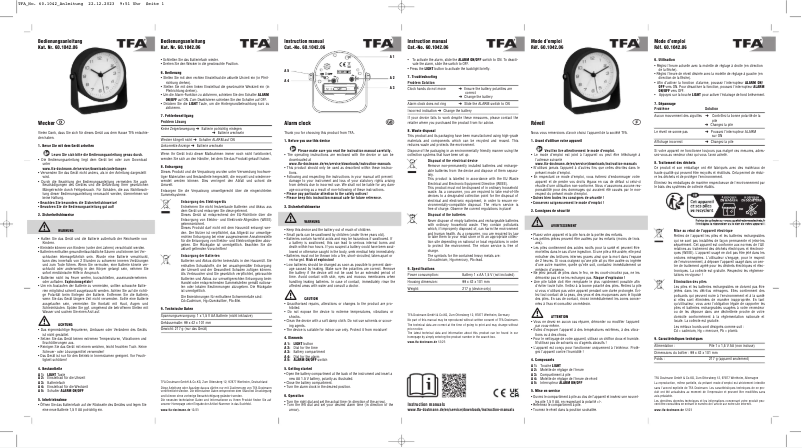 Page 1 de la notice Manuel utilisateur TFA 60.1042.06