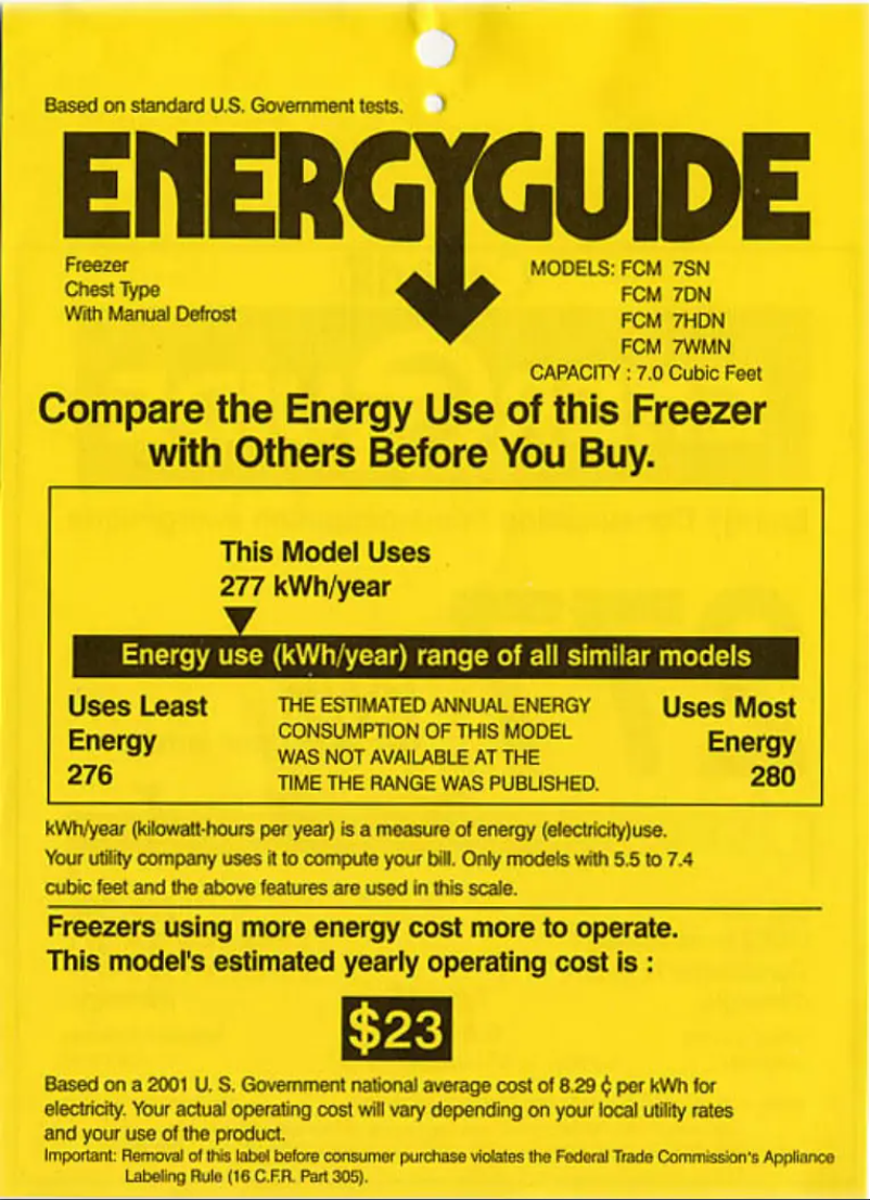 Page n°1 - Label énergétique GE FCM7HDNWH