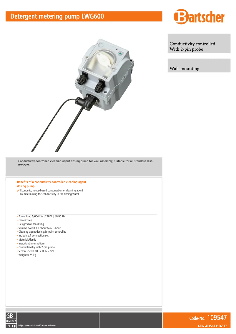 Image de la première page du manuel de l'appareil LWG600