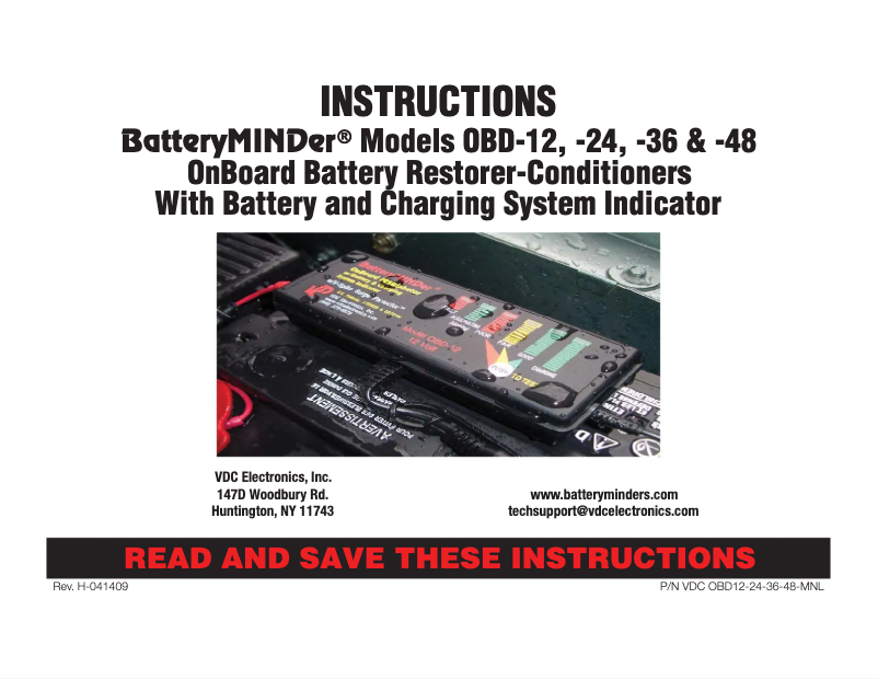 Page n°1 - Manuel utilisateur BatteryMINDer OBD-36V