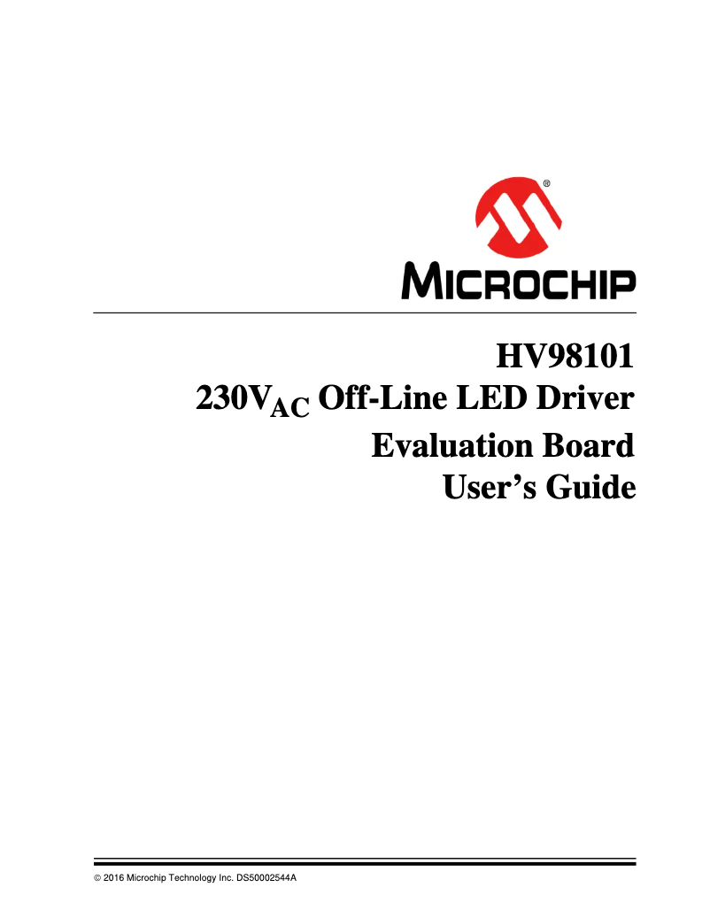Página 1 del manual Manual de usuario Microchip HV98101