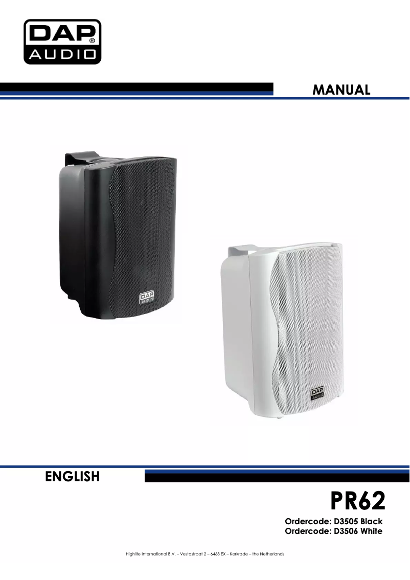 Página 1 del manual Manual de usuario DAP-Audio PR-62