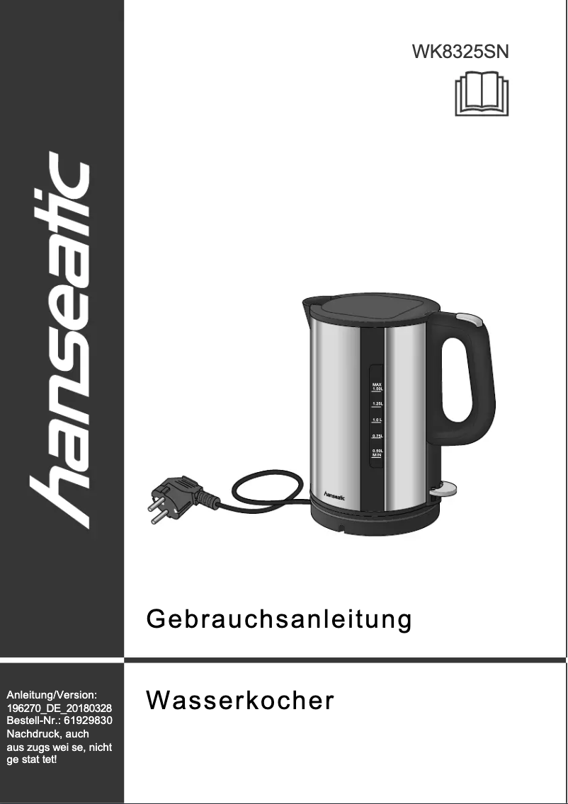Página 1 del manual Manual de usuario Hanseatic WK8235SNL