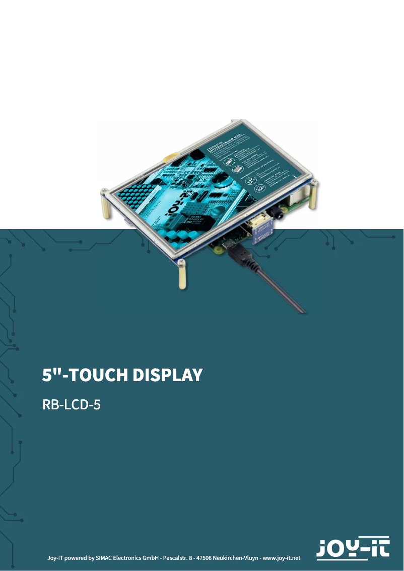 Page 1 de la notice Manuel utilisateur Joy-It RB-LCD5