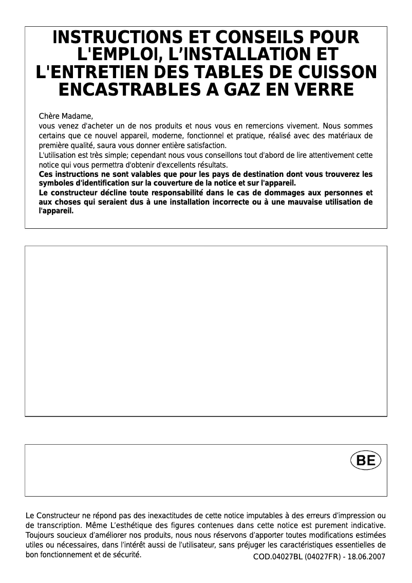 Image de la première page du manuel de l'appareil Flex’zone 1915