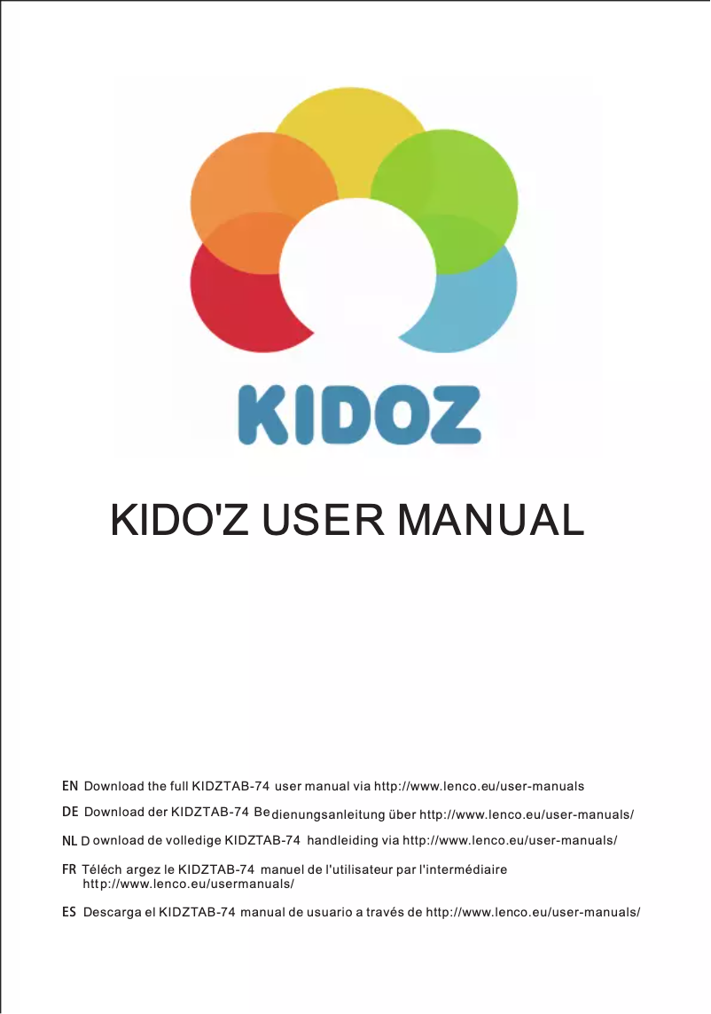 Page n°1 - Manuel utilisateur Lenco Kidztab-74 - Kido z
