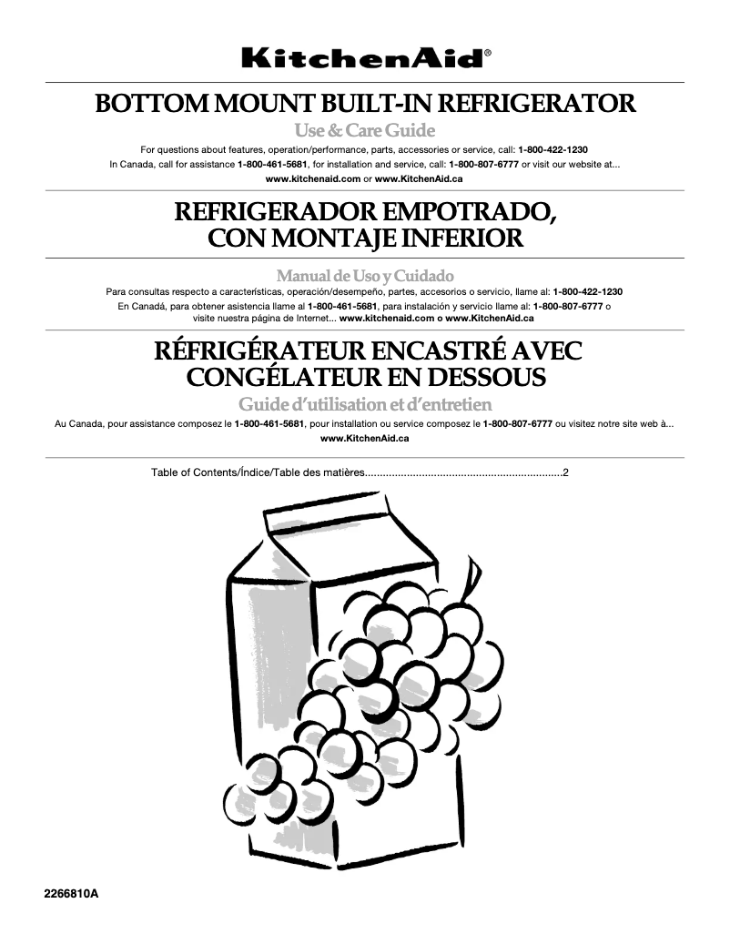 Imagen de la primera página del manual del dispositivo KBLC36FMS