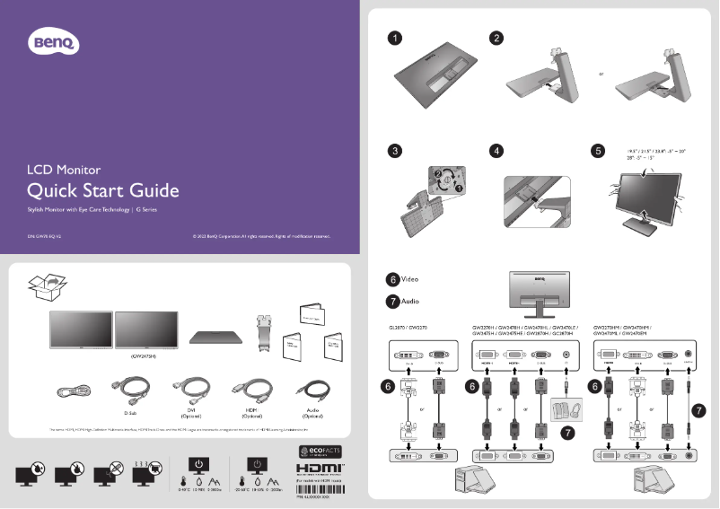 Page n°1 - Guide de démarrage rapide BenQ GW2270