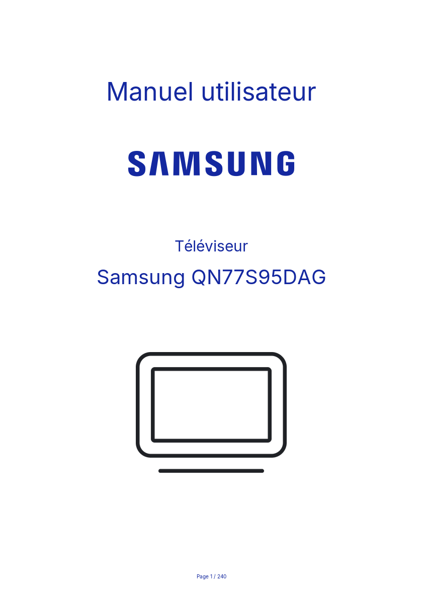 Page n°1 - Manuel utilisateur Samsung QN77S95DAG