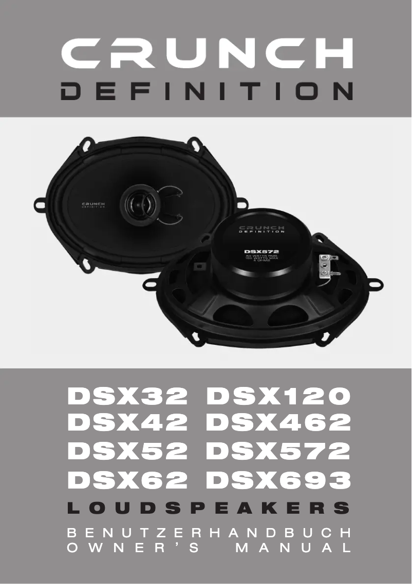 Page n°1 - Manuel utilisateur Crunch DSX462