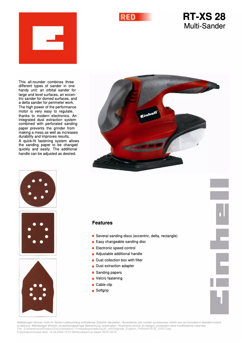 Image de la première page du manuel de l'appareil RT-XS 28