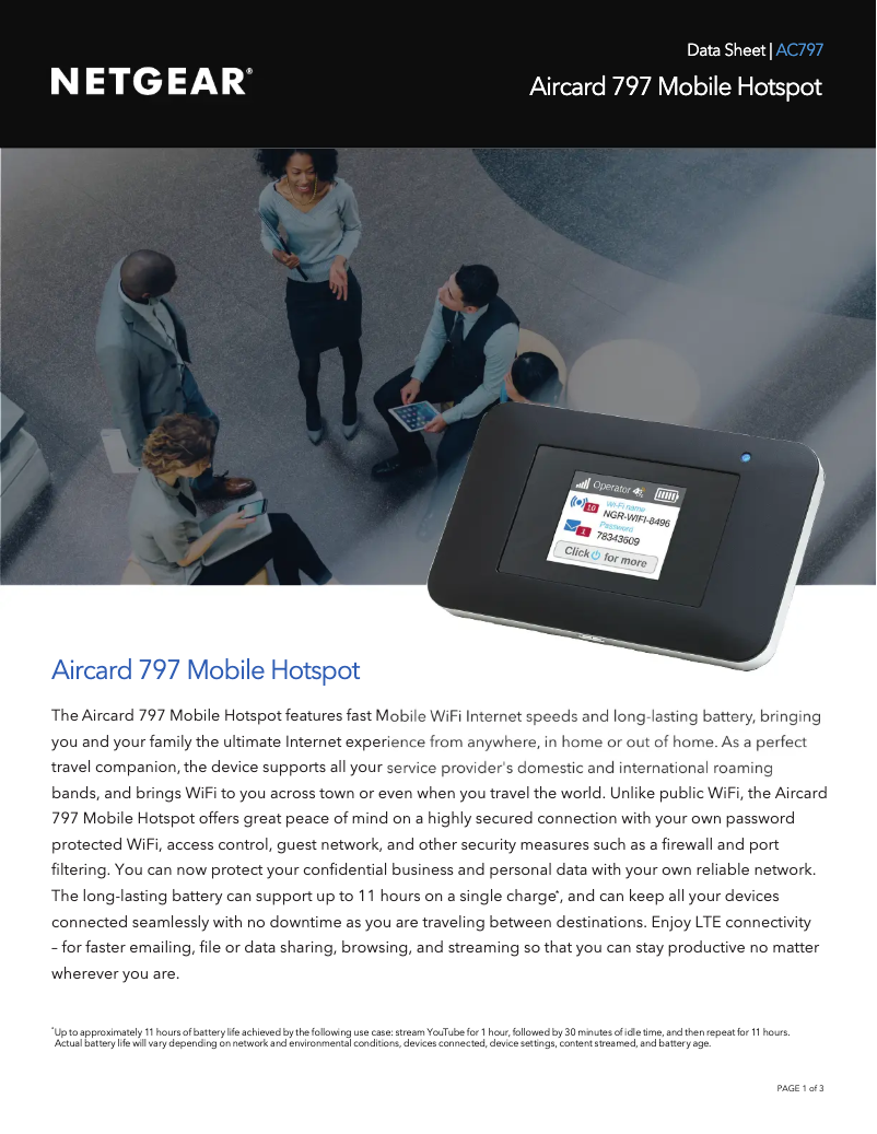 Image de la première page du manuel de l'appareil AirCard 797