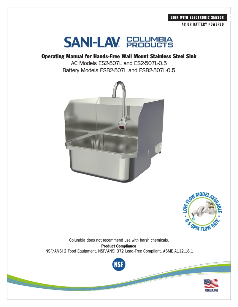 Imagen de la primera página del manual del dispositivo ESB2-507L