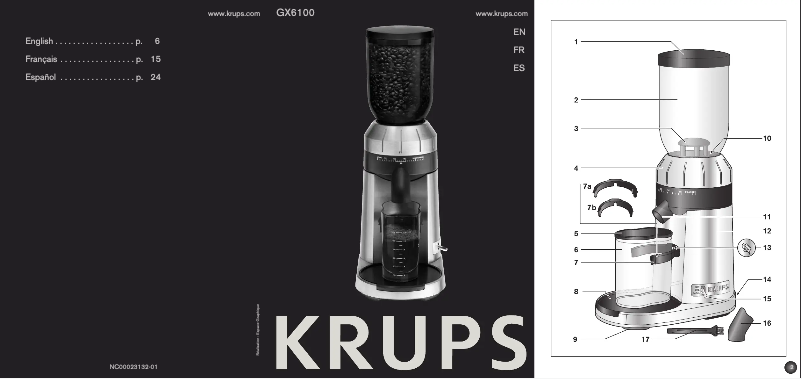 Página 1 del manual Manual de usuario Krups GX6100