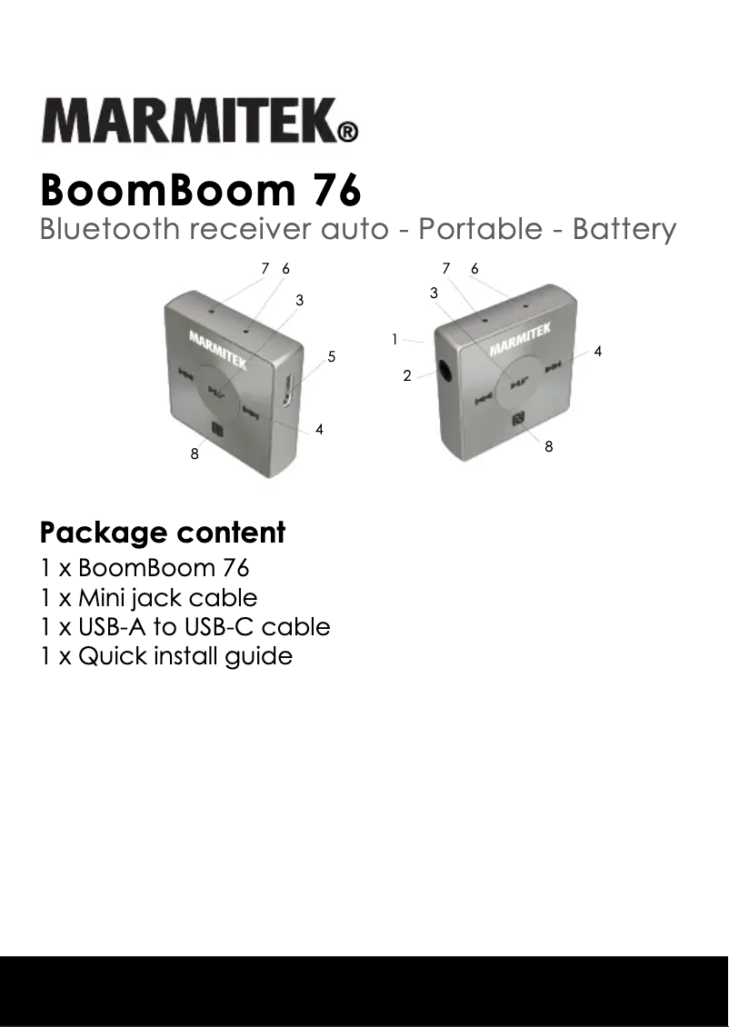Página 1 del manual Manual de usuario Marmitek BoomBoom 76