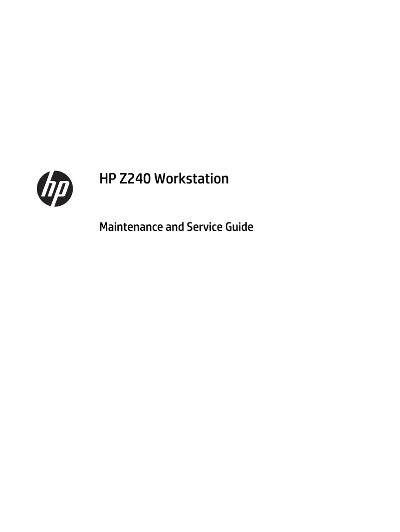 Página 1 del manual Manual de usuario HP Z 240 Tower