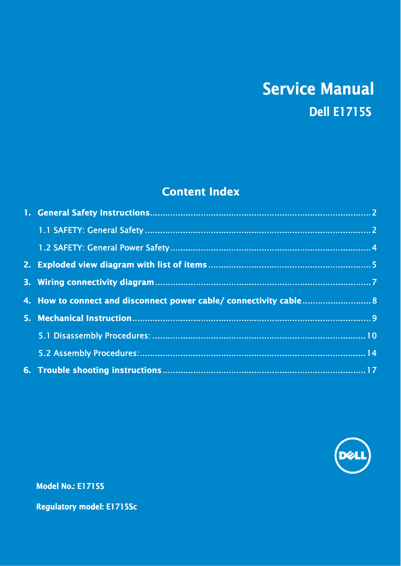 Image de la première page du manuel de l'appareil E1715SE
