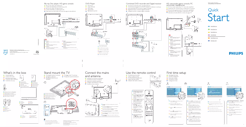 Page 1 de la notice Guide de démarrage rapide Philips 26PFL3403D
