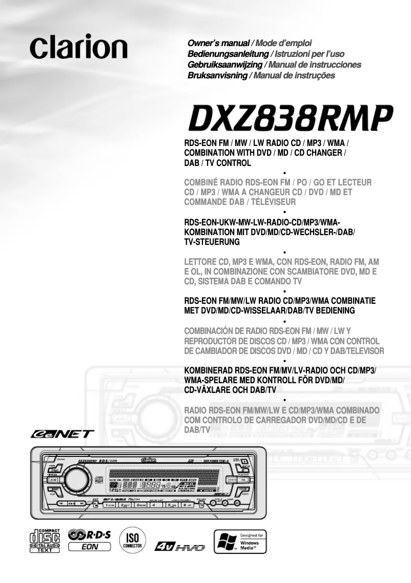 Image de la première page du manuel de l'appareil DXZ838RMP