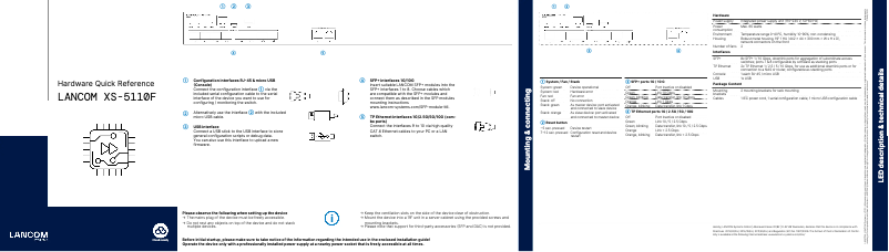 Page n°1 - Manuel utilisateur Lancom XS-5110F