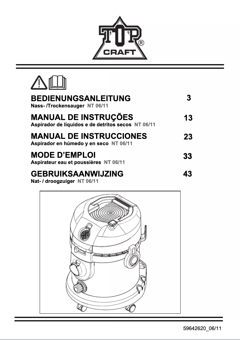 Page 1 de la notice Manuel utilisateur Topcraft NT 06/11