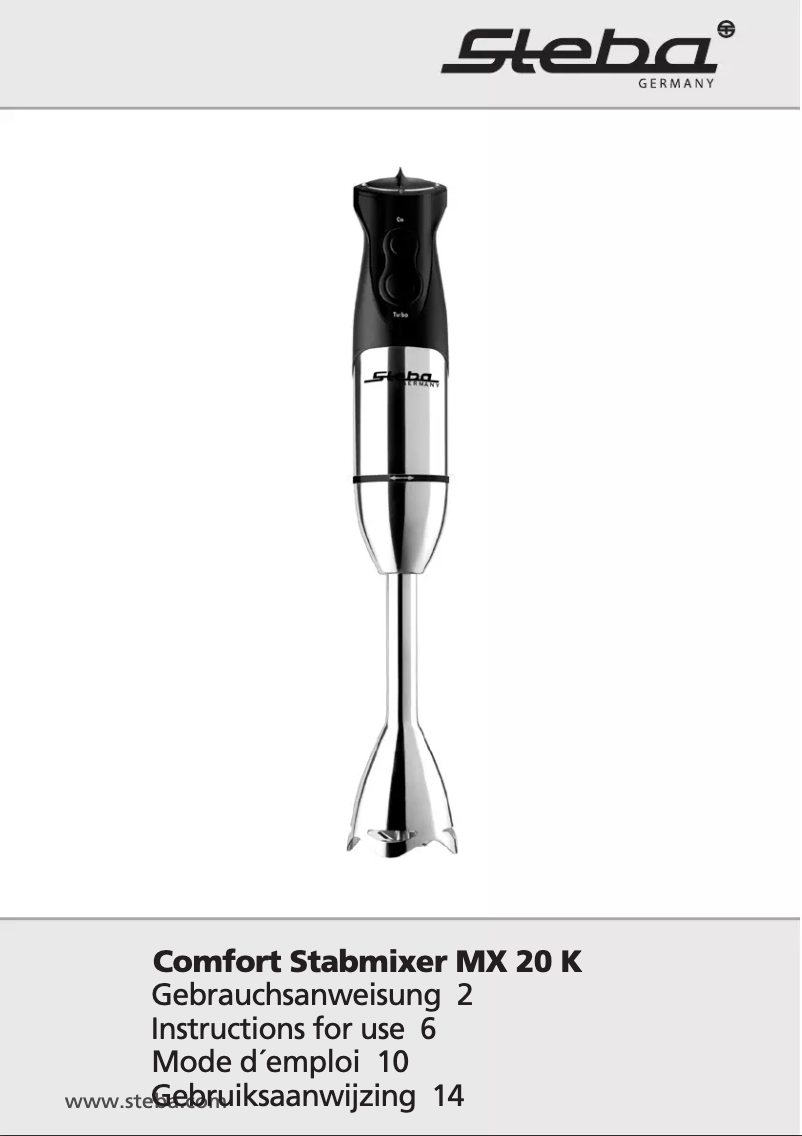Page n°1 - Manuel utilisateur Steba MX 20 K