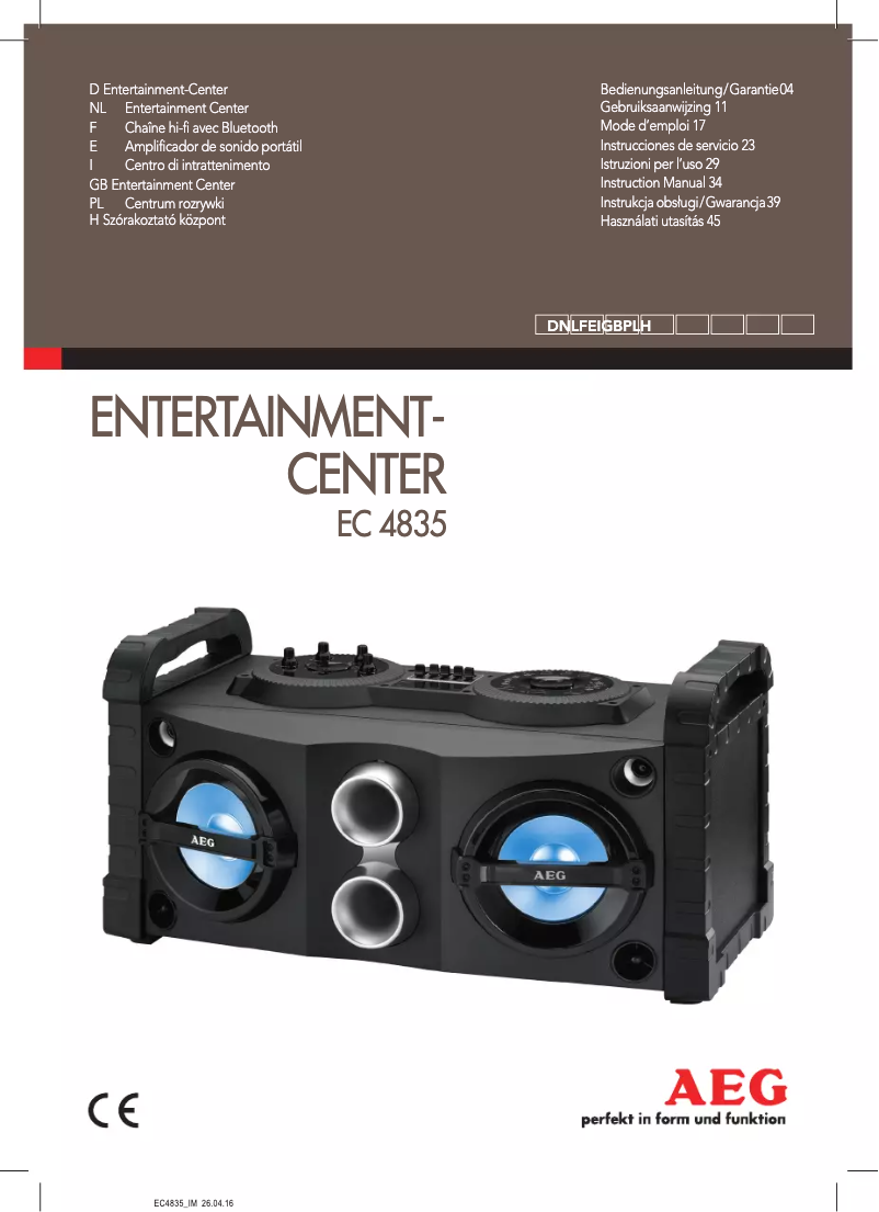 Image de la première page du manuel de l'appareil EC 4835