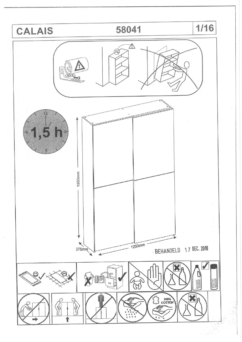 Page 1 de la notice Manuel utilisateur Leen Bakker Calais