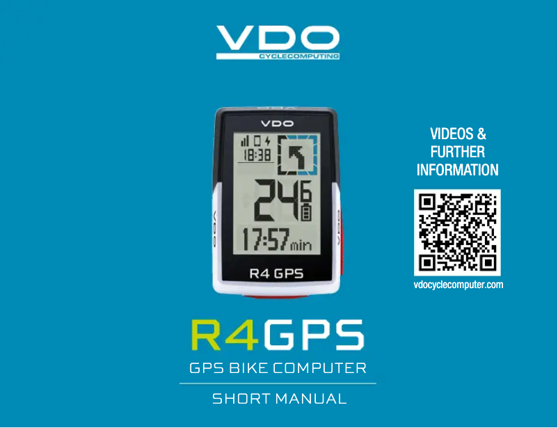 Page 1 de la notice Manuel utilisateur VDO R4