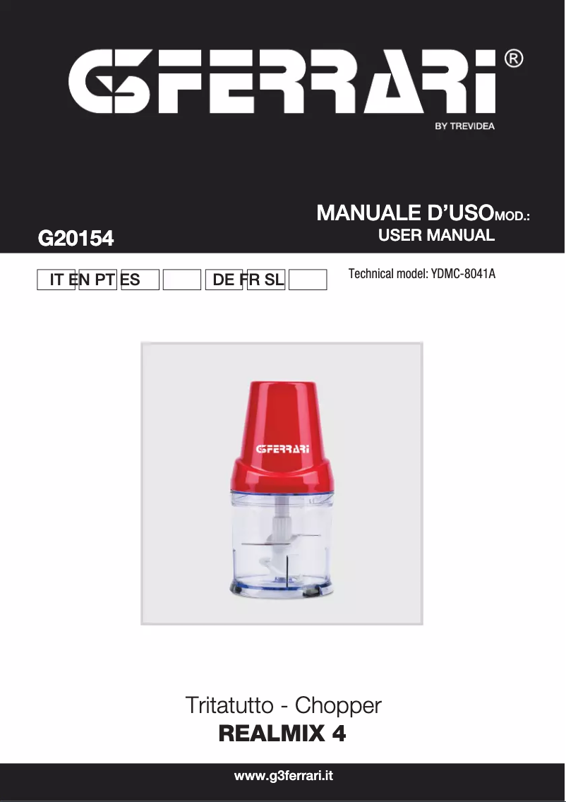 Page n°1 - Manuel utilisateur G3 Ferrari Realmix 4 G20154