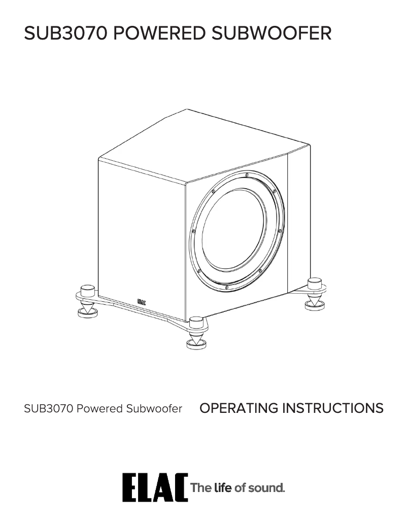 Page n°1 - Manuel utilisateur ELAC SUB3070