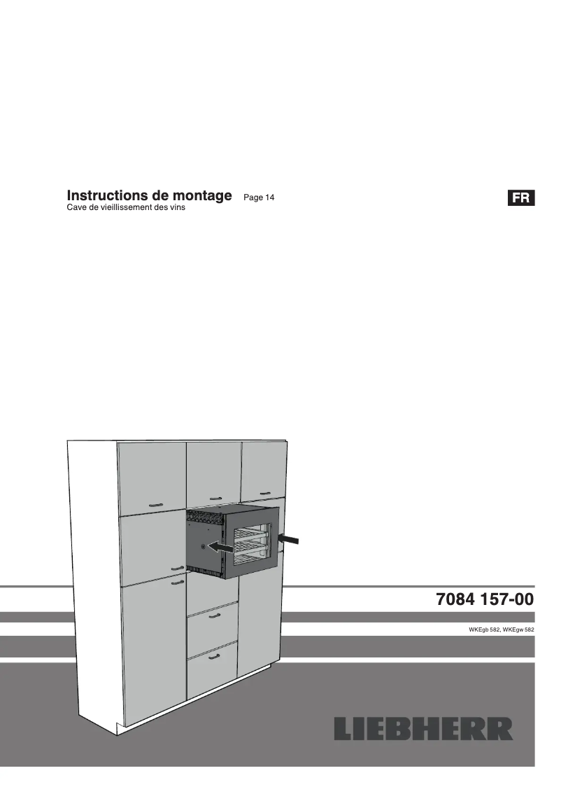 Page 1 de la notice Guide d'installation Liebherr WKEgw 582 GrandCru