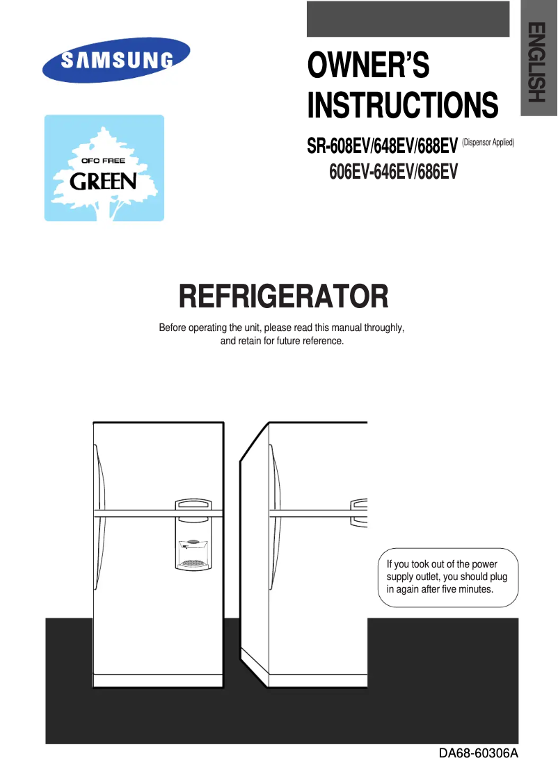 Page 1 de la notice Manuel utilisateur Samsung SR-608EVSS