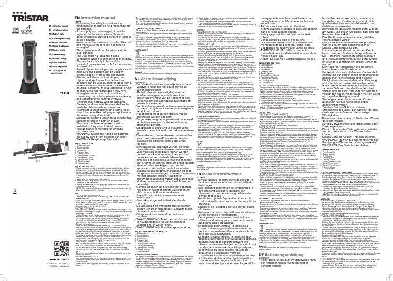 Page 1 de la notice Manuel utilisateur TriStar TR-2552