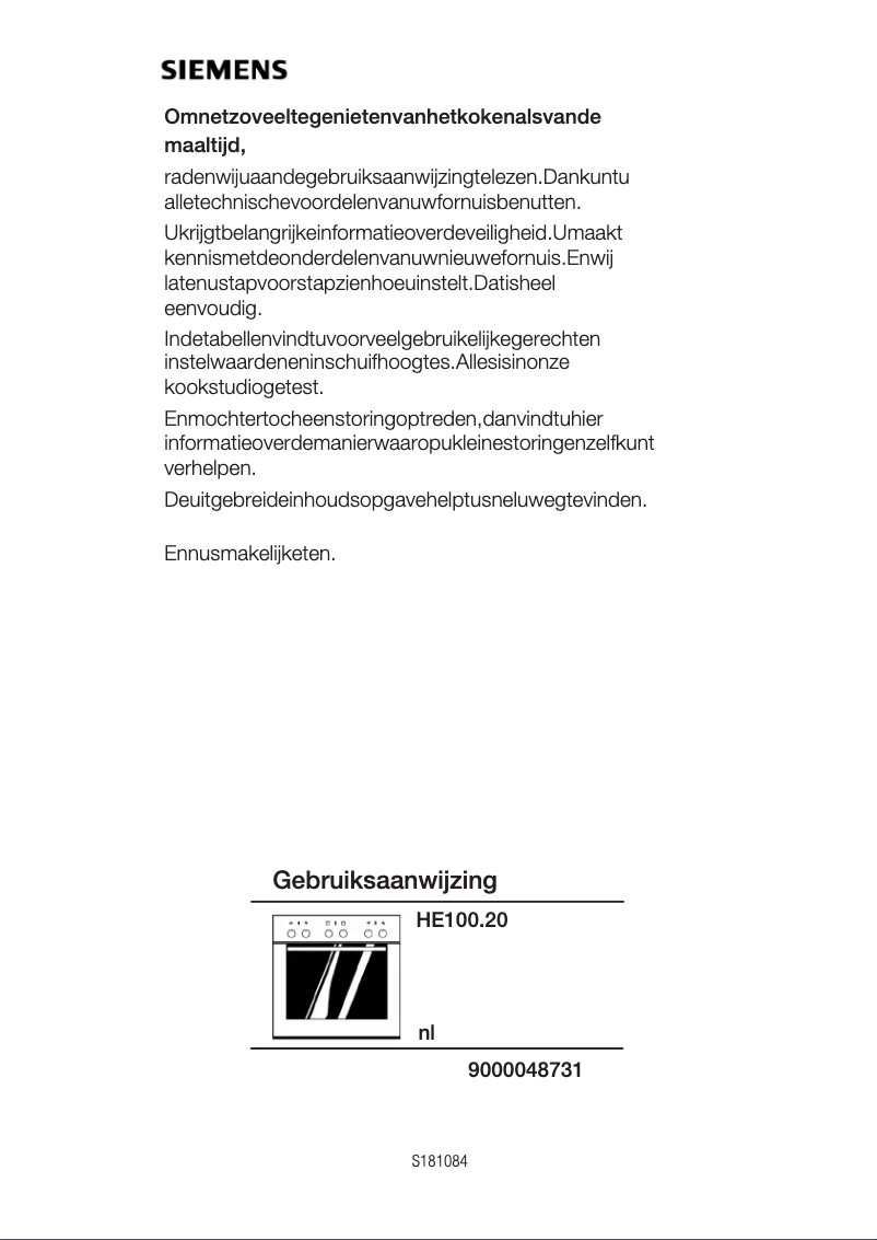 Page 1 de la notice Manuel utilisateur Siemens HE100520