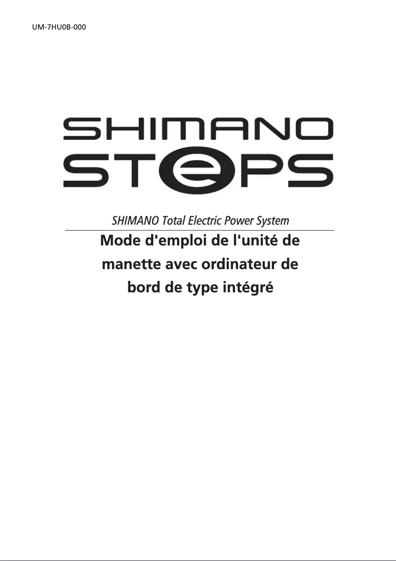 Page 1 de la notice Manuel utilisateur Shimano SC-E5000